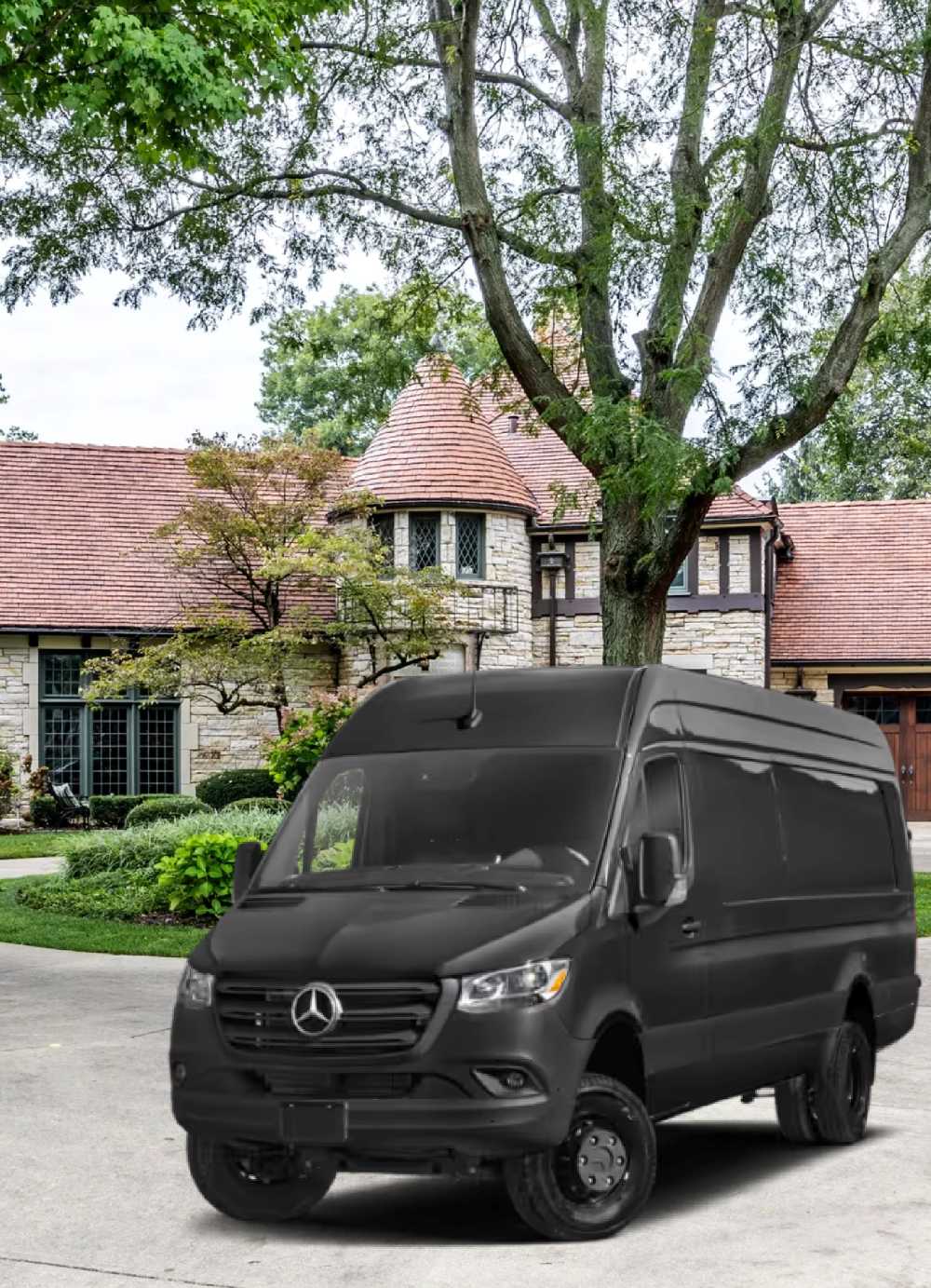 Mercedes Sprinter with open door by Affects PCS professional chauffeurs