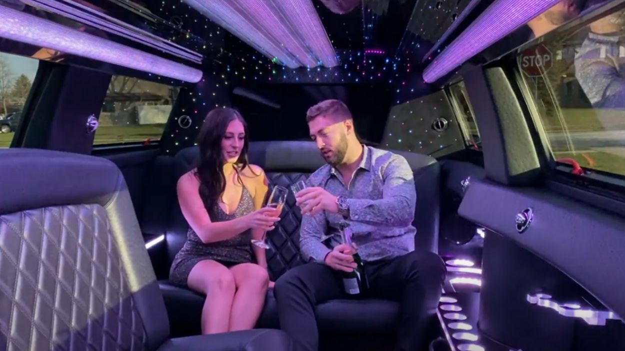 Valentine’s limo rental in Indianapolis with luxury chauffeur service for couples